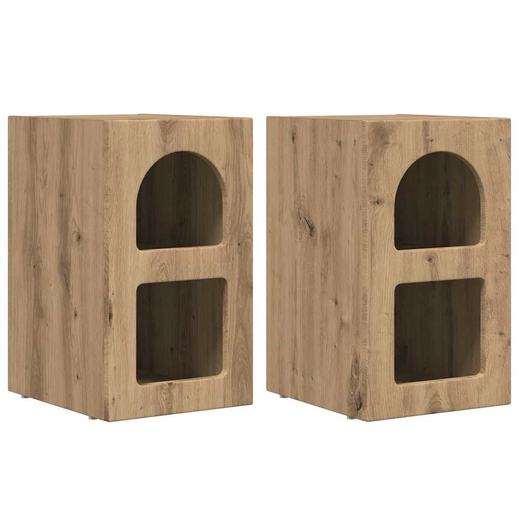Nattbord 2 Pcs Artisan Eik 29,5 X 35 X 50 Cm Konstruert Tre