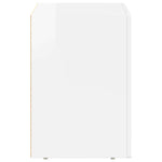 Nattbord 2 Pcs Høyglanset Hvit 40 X 35 X 50 Cm Konstruert Tre