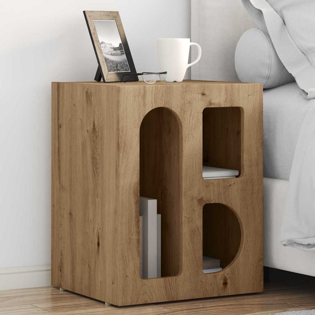 Nattbord 2 Pcs Artisan Eik 40 X 35 X 50 Cm Konstruert Tre