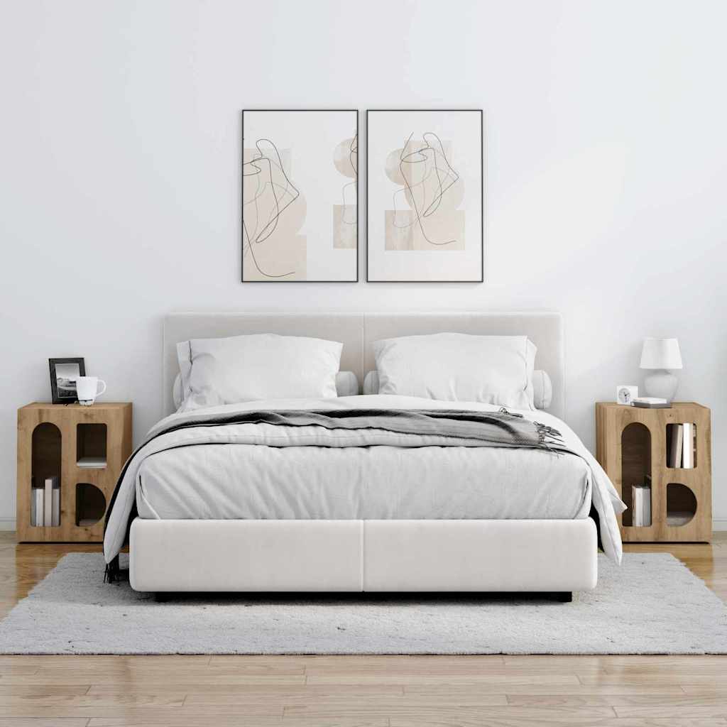 Nattbord 2 Pcs Artisan Eik 40 X 35 X 50 Cm Konstruert Tre
