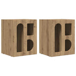 Nattbord 2 Pcs Artisan Eik 40 X 35 X 50 Cm Konstruert Tre