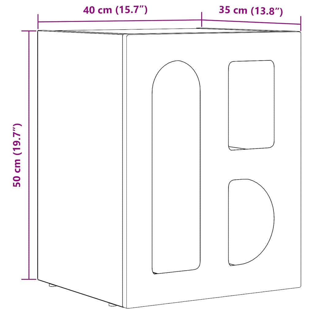 Nattbord 2 Pcs Artisan Eik 40 X 35 X 50 Cm Konstruert Tre