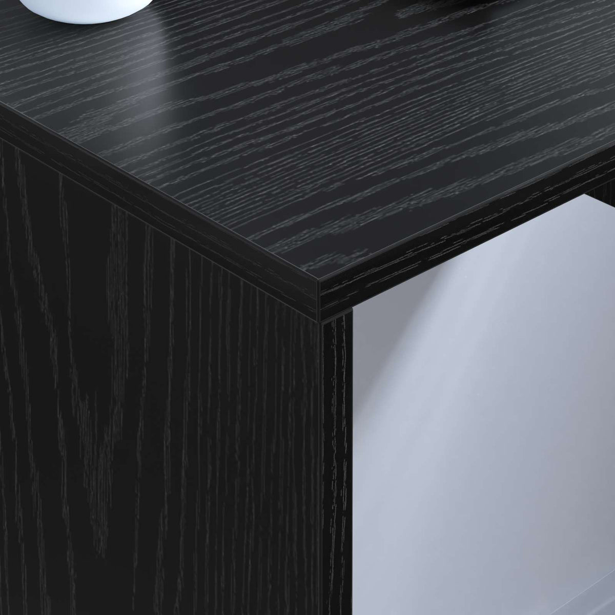 Veggmontert Skrivebord Svart Eik 60 X 45 X 30 Cm Konstruert Tre
