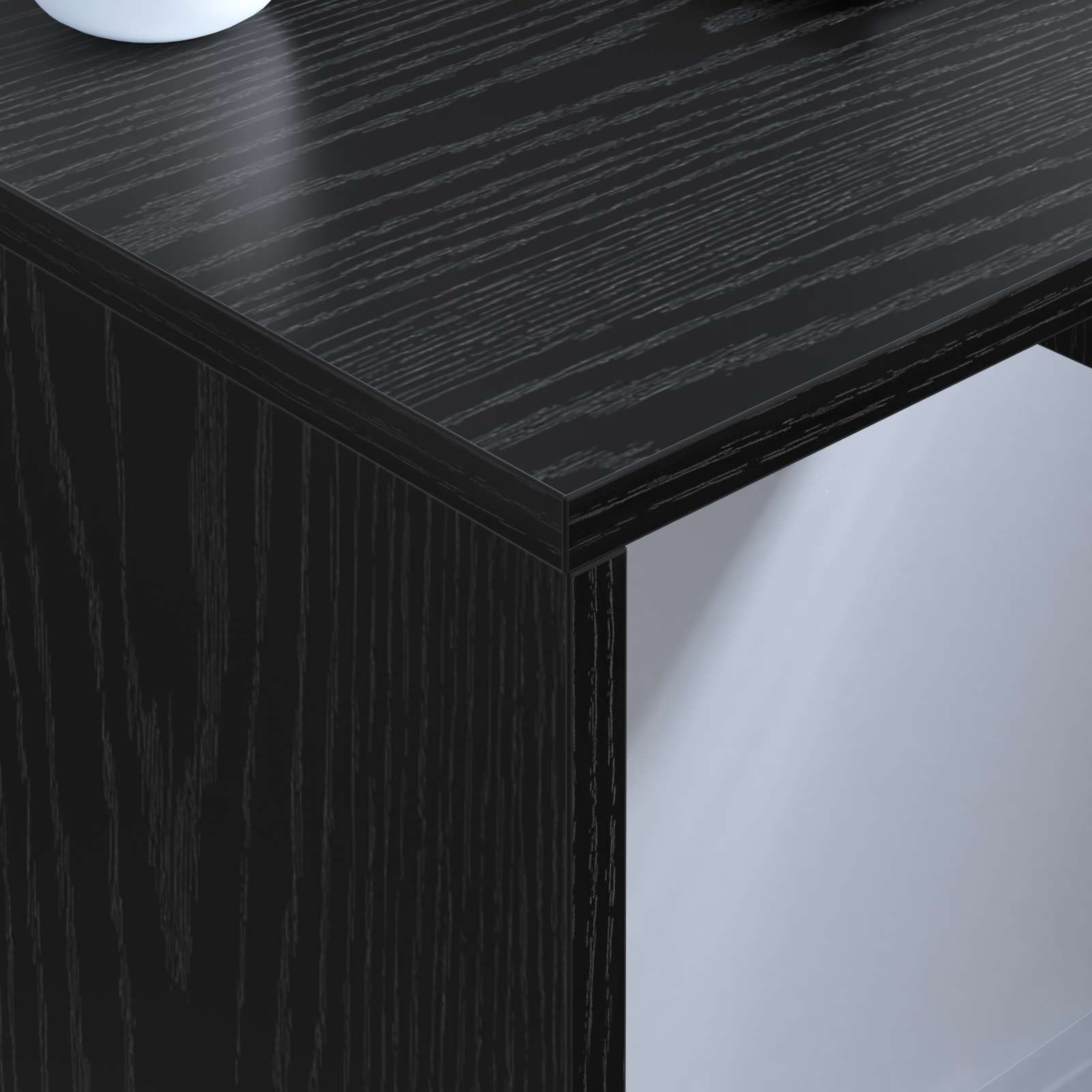 Veggmontert Skrivebord Svart Eik 60 X 45 X 30 Cm Konstruert Tre