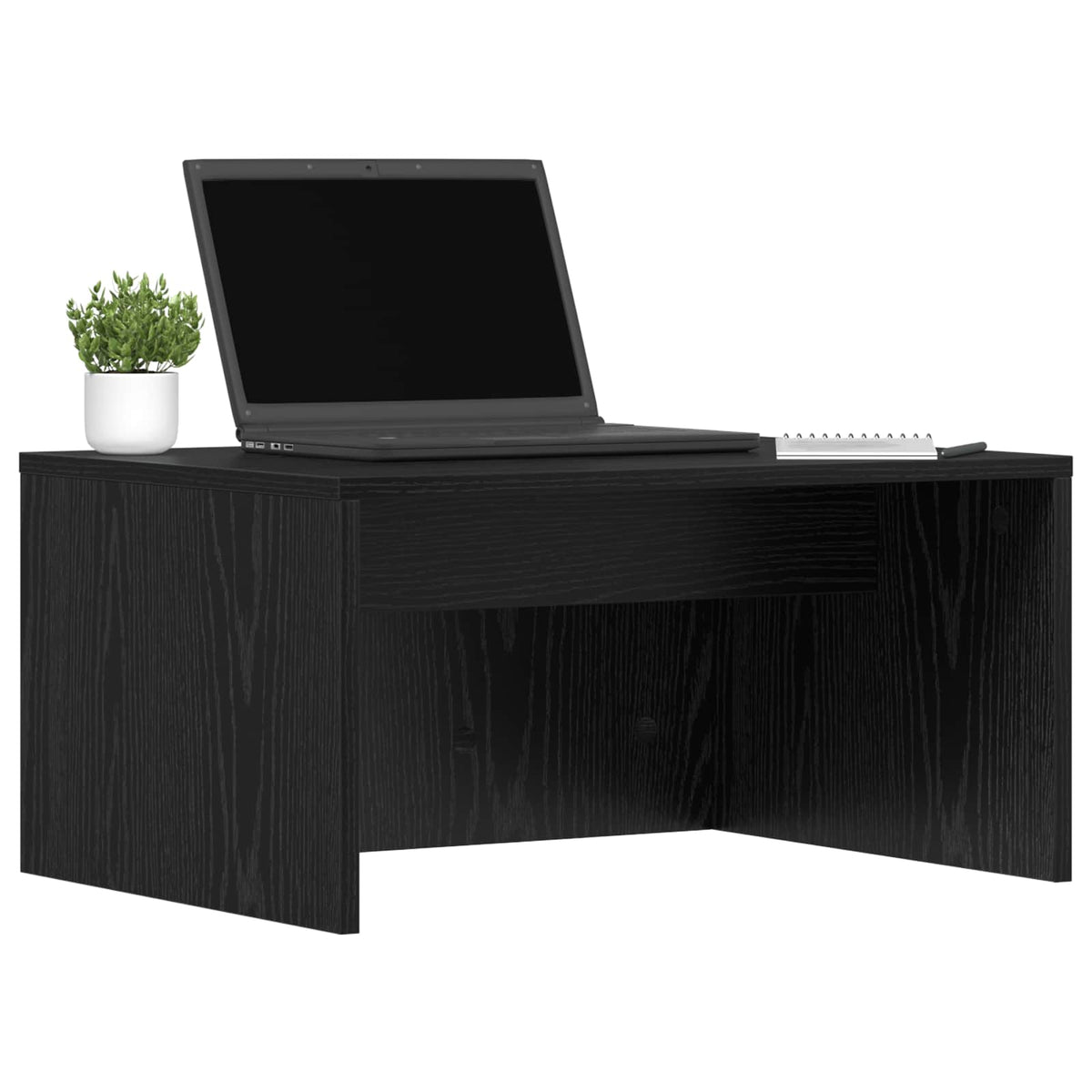 Veggmontert Skrivebord Svart Eik 60 X 45 X 30 Cm Konstruert Tre