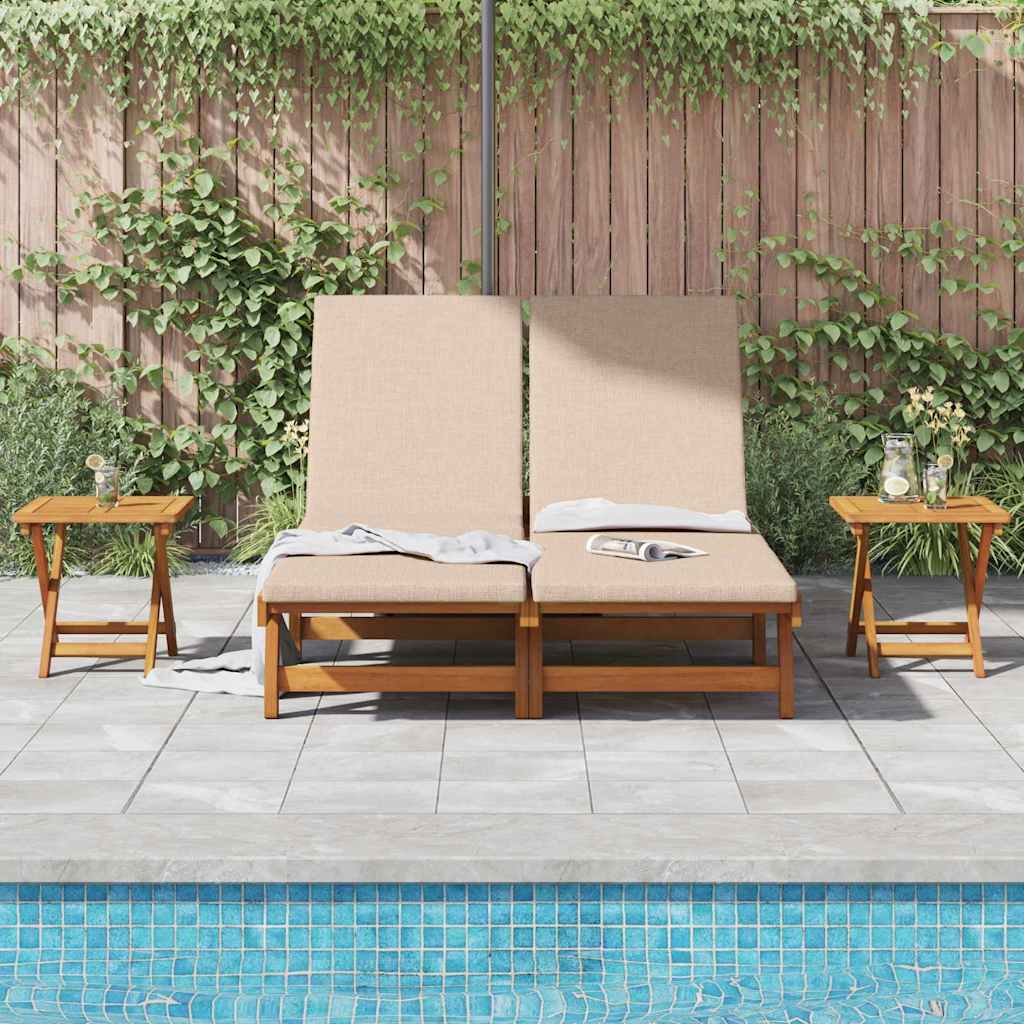 Solstol Med Pute Beige Solid Akasietre