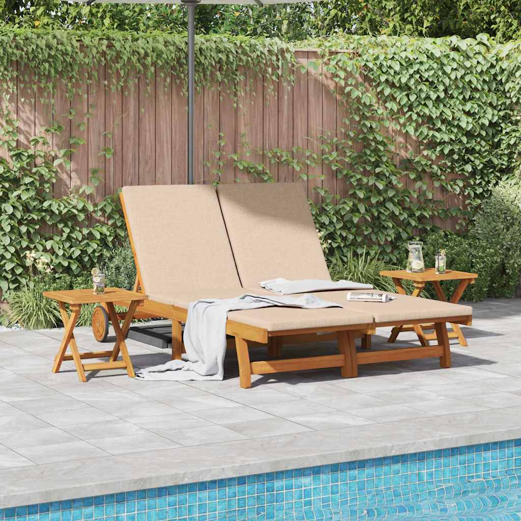Solstol Med Pute Beige Solid Akasietre