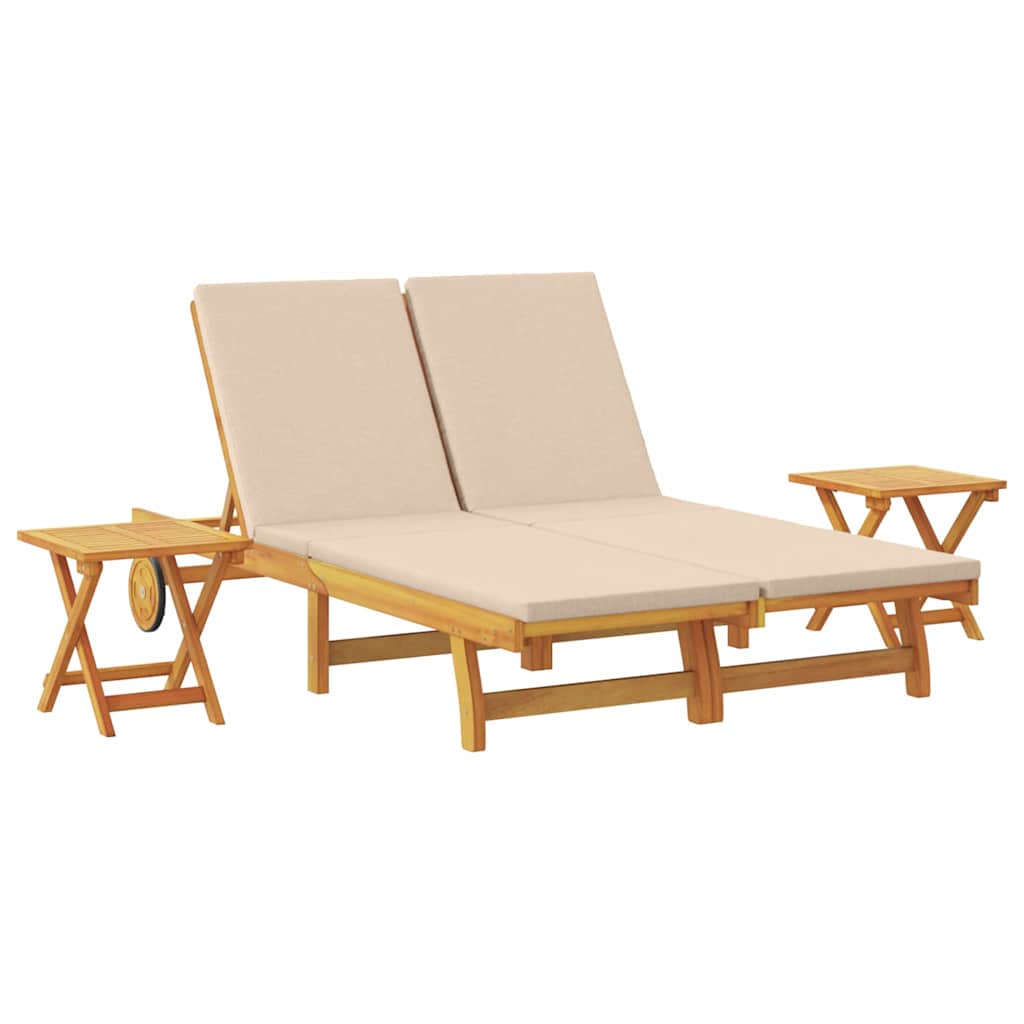 Solstol Med Pute Beige Solid Akasietre