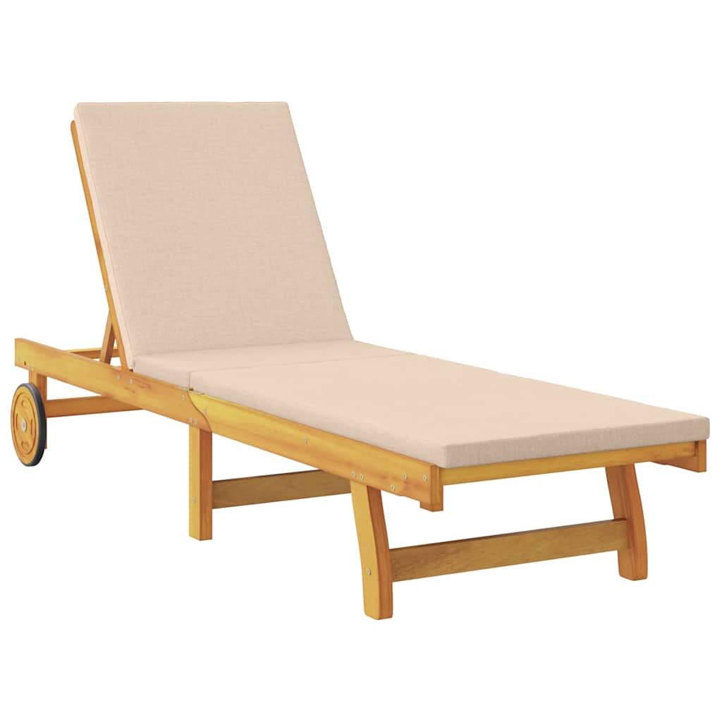 Solstol Med Pute Beige Solid Akasietre