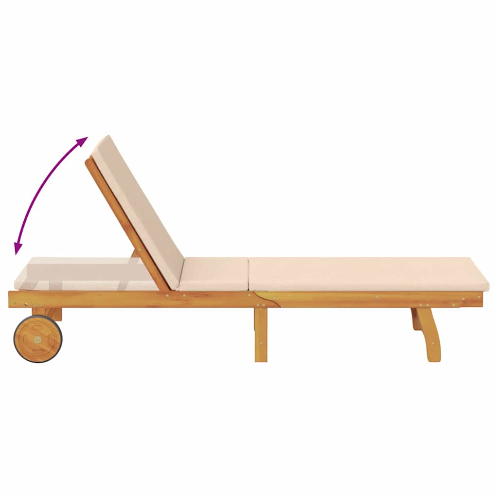 Solstol Med Pute Beige Solid Akasietre