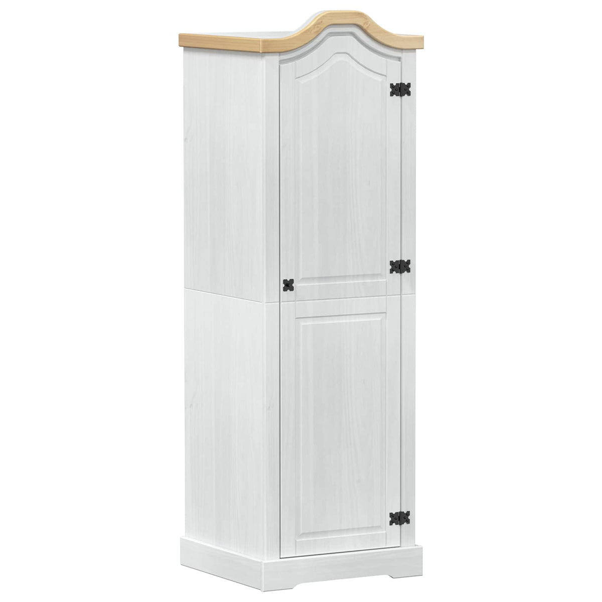 Garderober Med Hylle Med Dør Hvit 55 X 52 X 170 Cm Massiv Furu
