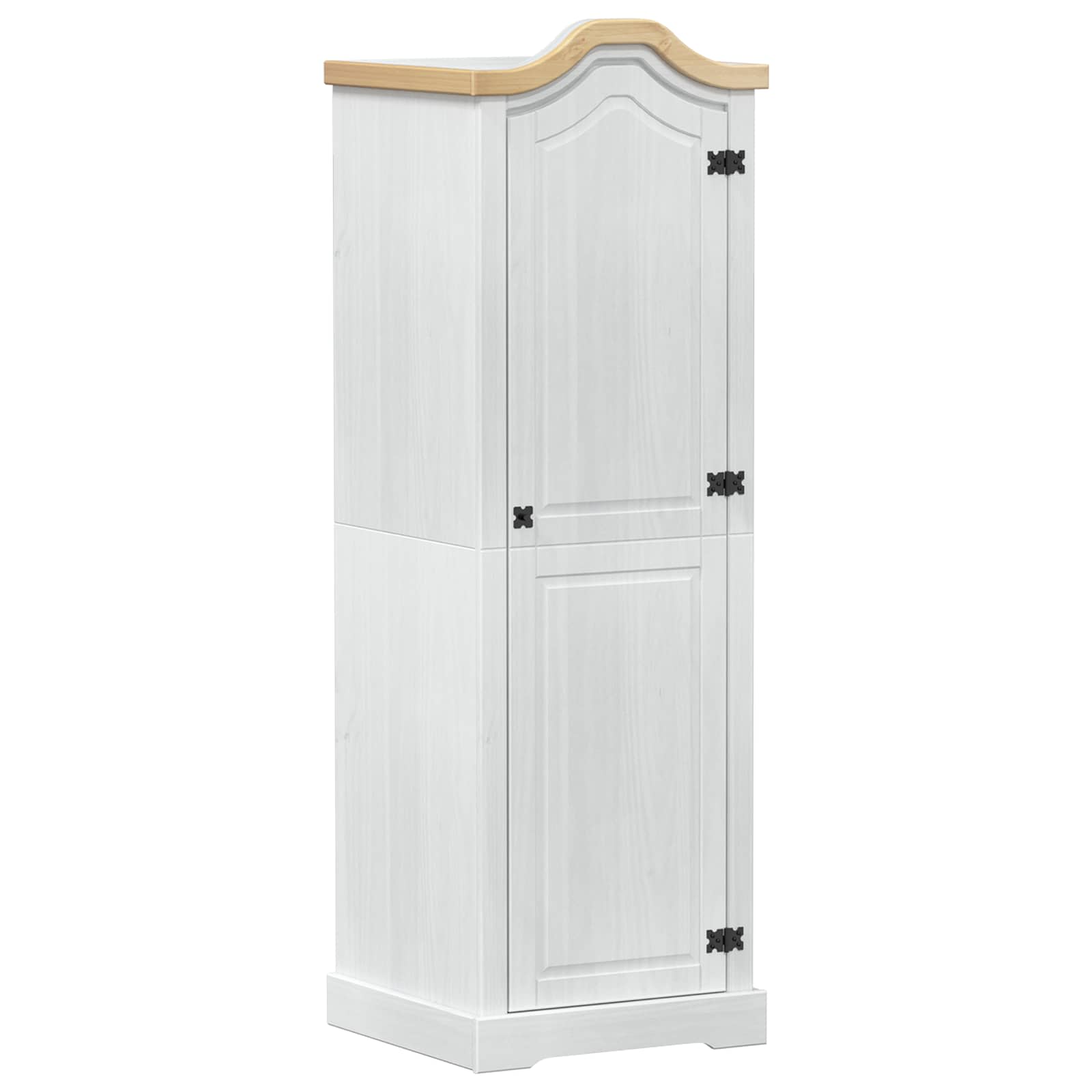 Garderober Med Hylle Med Dør Hvit 55 X 52 X 170 Cm Massiv Furu