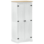 Garderober Med Hylle Med Dør Hvit 76 X 50 X 170 Cm Massiv Furu