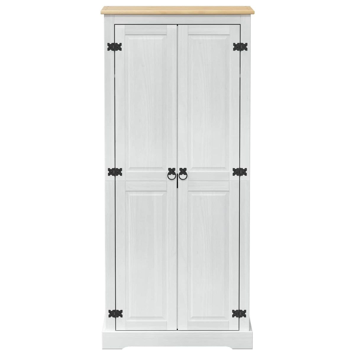 Garderober Med Hylle Med Dør Hvit 76 X 50 X 170 Cm Massiv Furu