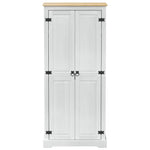 Garderober Med Hylle Med Dør Hvit 76 X 50 X 170 Cm Massiv Furu