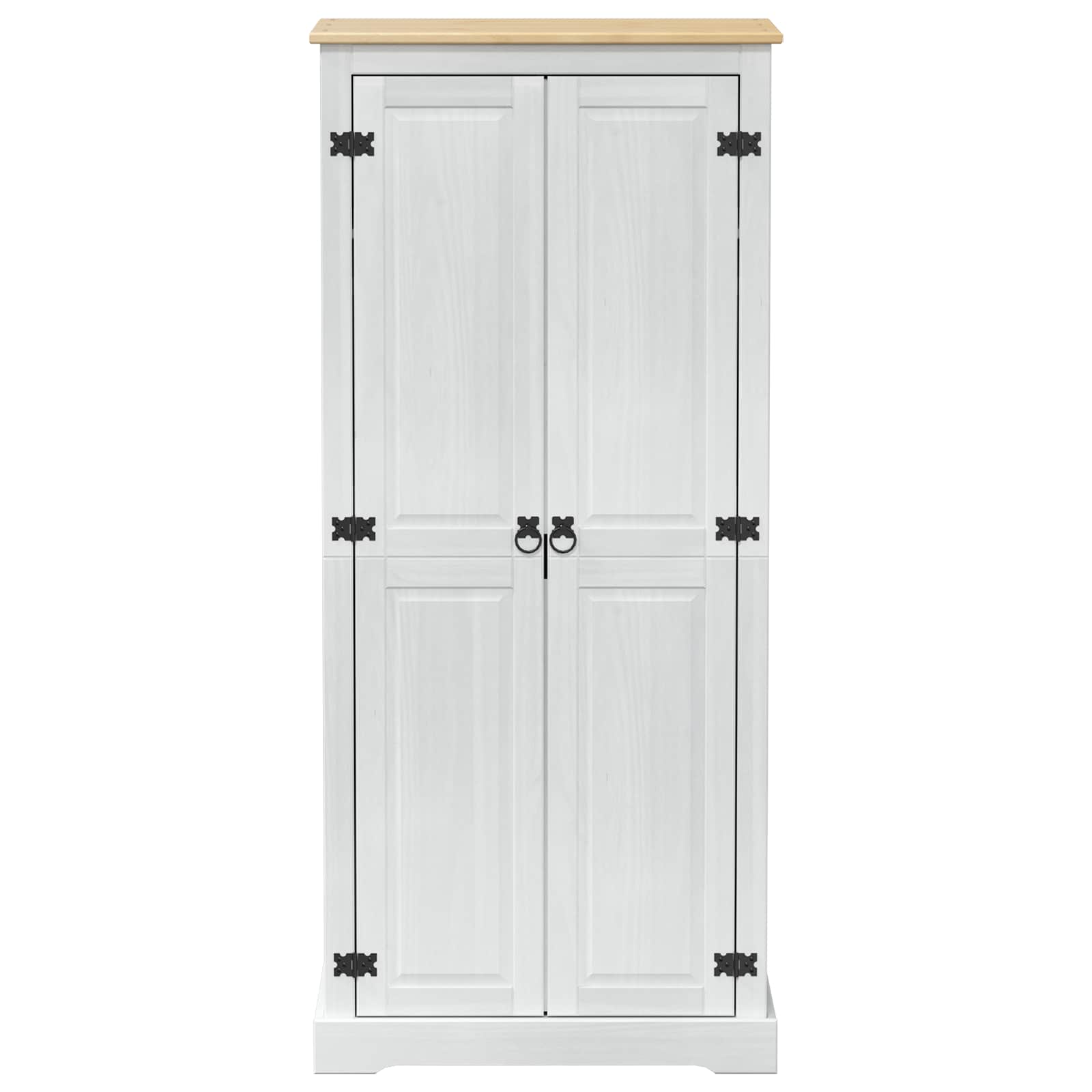 Garderober Med Hylle Med Dør Hvit 76 X 50 X 170 Cm Massiv Furu