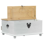 Storage Box Med Skuff Hvit 90 X 78 X 45 Cm Massiv Furu