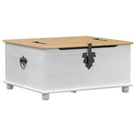 Storage Box Med Skuff Hvit 90 X 78 X 45 Cm Massiv Furu