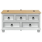 Storage Box Med Skuff Hvit 90 X 78 X 45 Cm Massiv Furu
