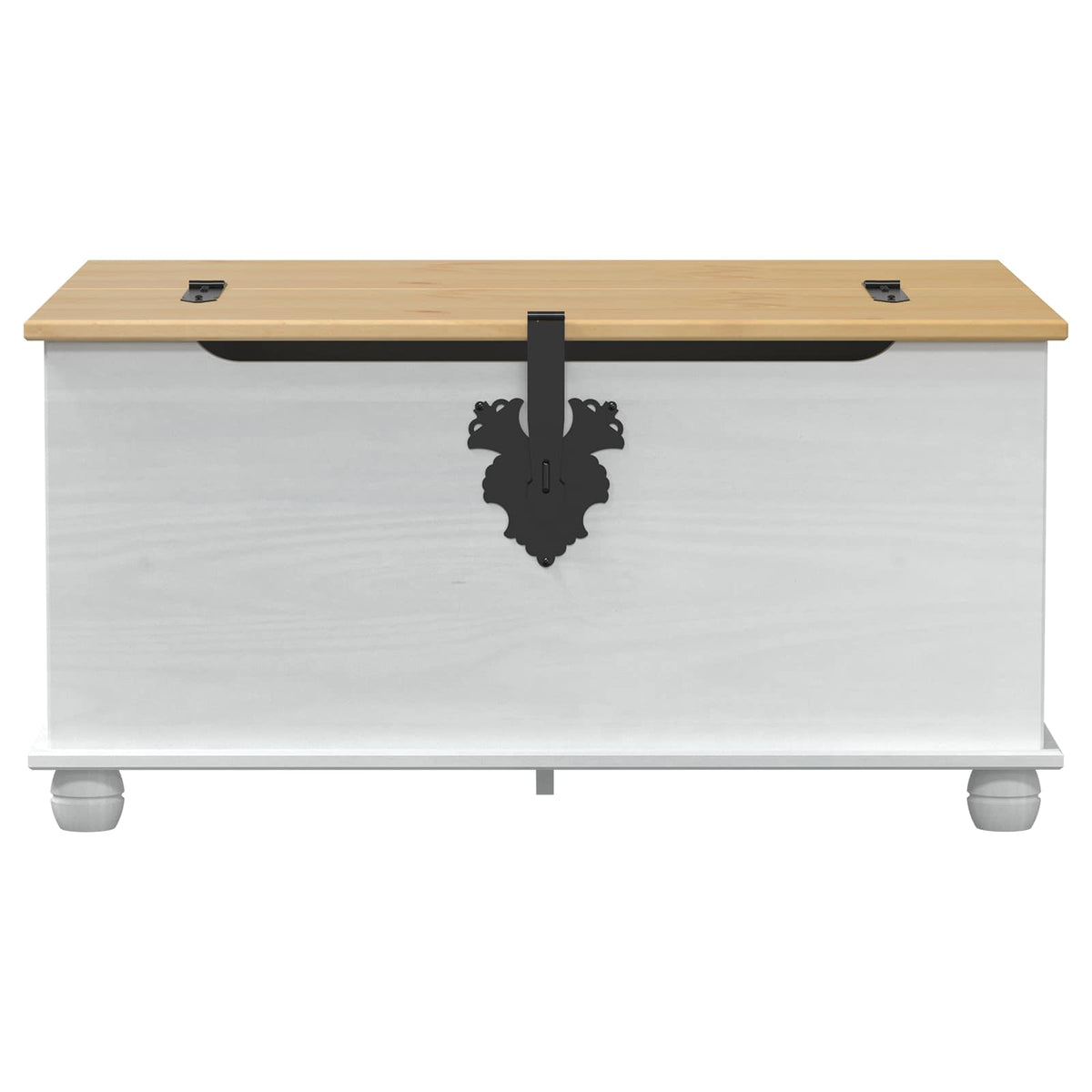 Storage Box Med Skuff Hvit 90 X 78 X 45 Cm Massiv Furu