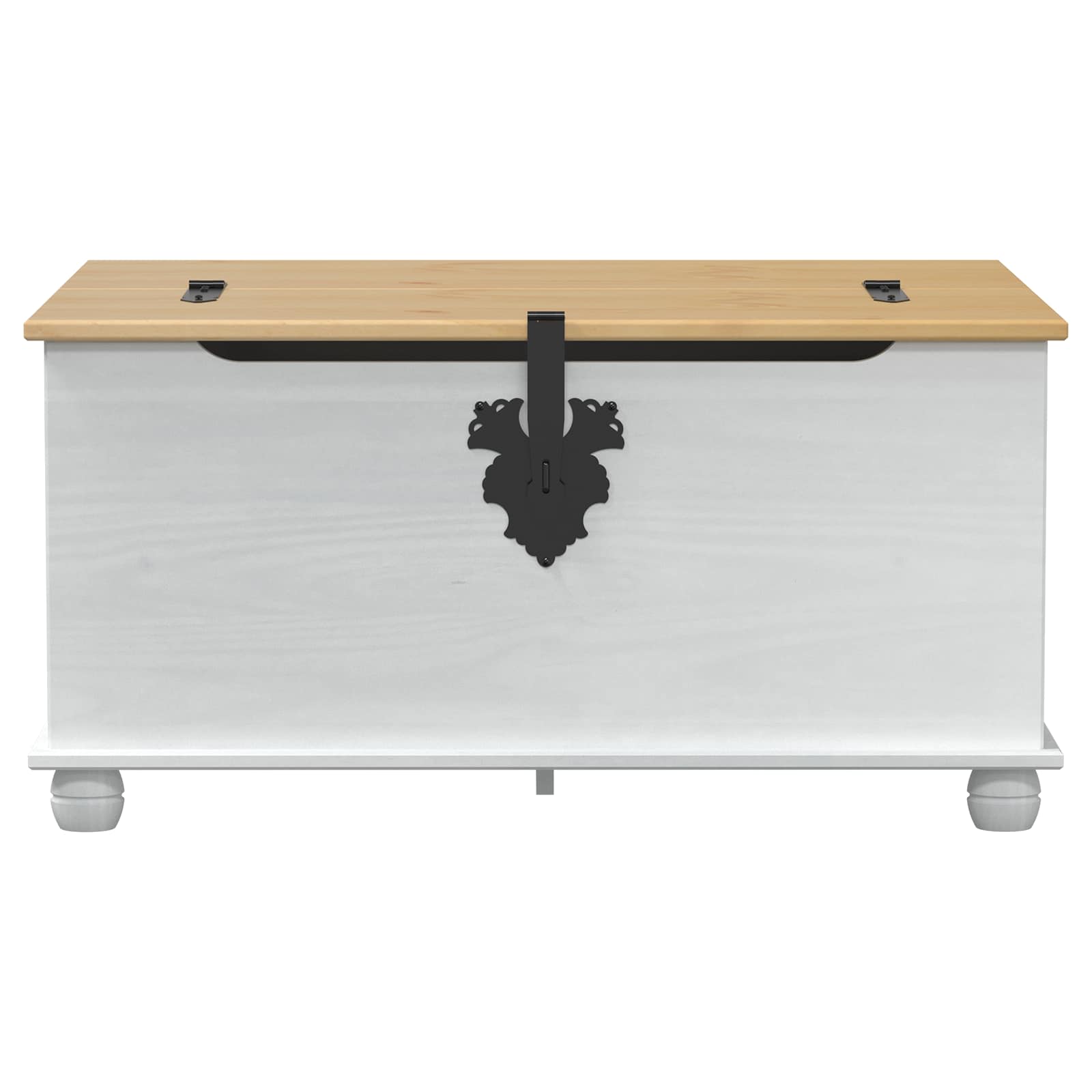 Storage Box Med Skuff Hvit 90 X 78 X 45 Cm Massiv Furu