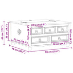 Storage Box Med Skuff Hvit 90 X 78 X 45 Cm Massiv Furu