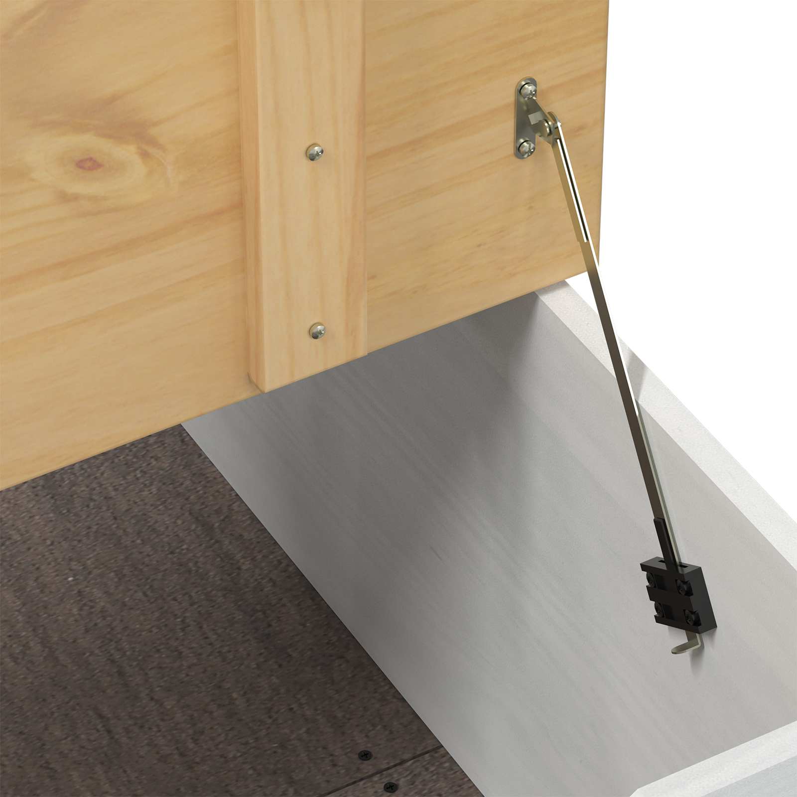 Storage Box Med Hylle Hvit 78 X 78 X 45 Cm Massiv Furu