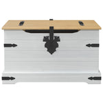 Storage Box Med Hylle Hvit 78 X 78 X 45 Cm Massiv Furu