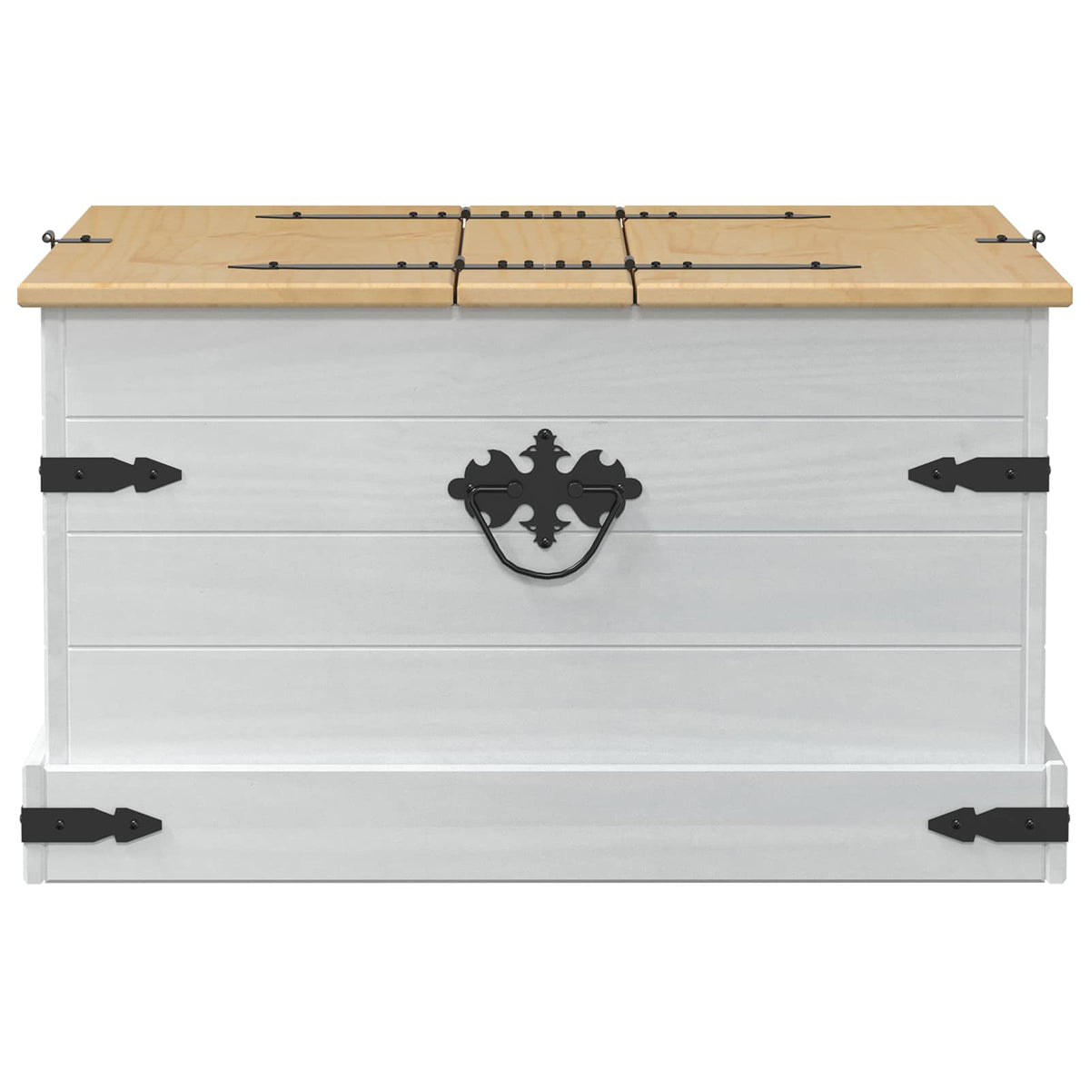 Storage Box Med Hylle Hvit 78 X 78 X 45 Cm Massiv Furu