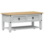 Kaffebord Med Skuff Hvit 100 X 48 X 45 Cm Heltre Furu
