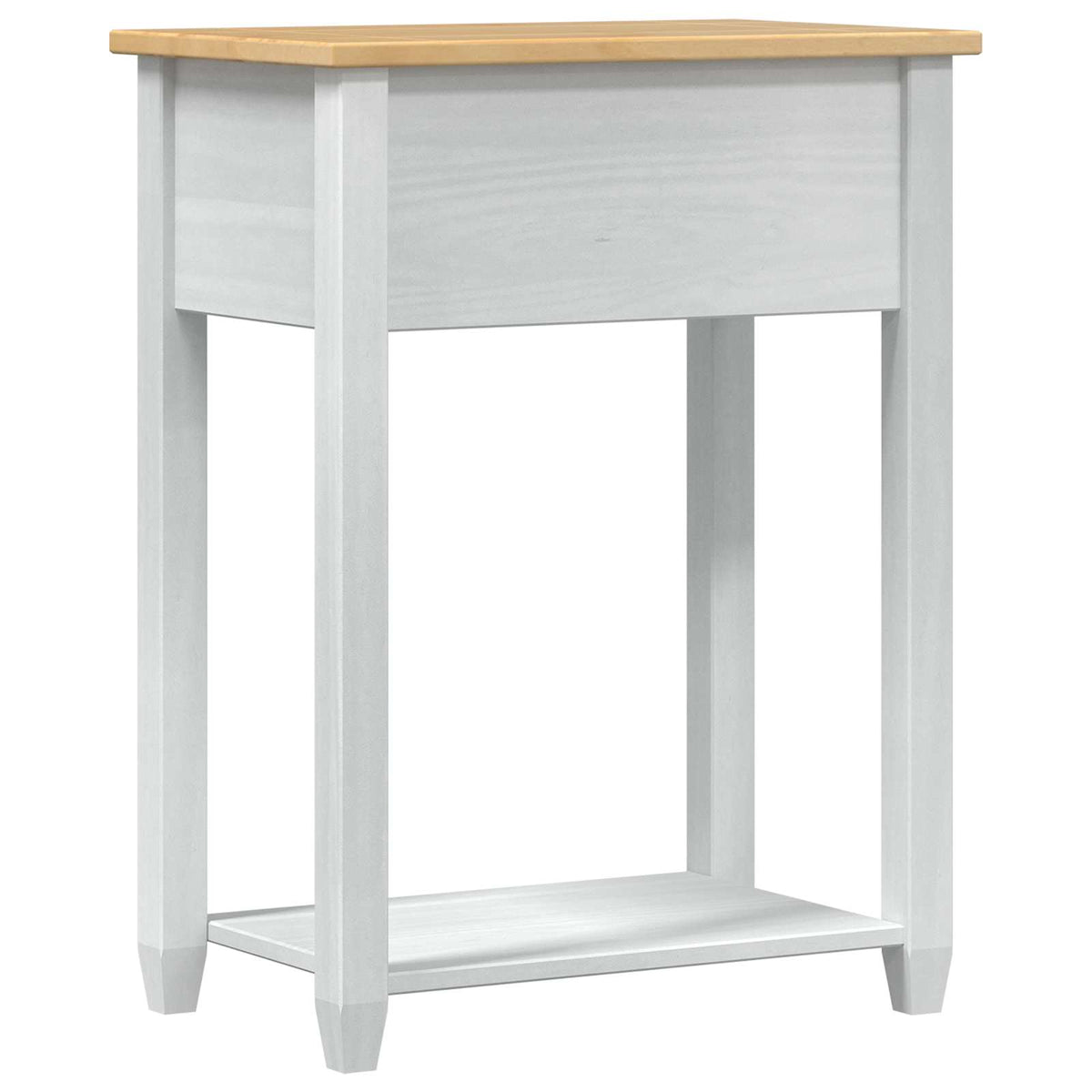 Konsollbord Med Skuff Hvit 55 X 35 X 73 Cm Massiv Furu