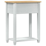 Konsollbord Med Skuff Hvit 55 X 35 X 73 Cm Massiv Furu