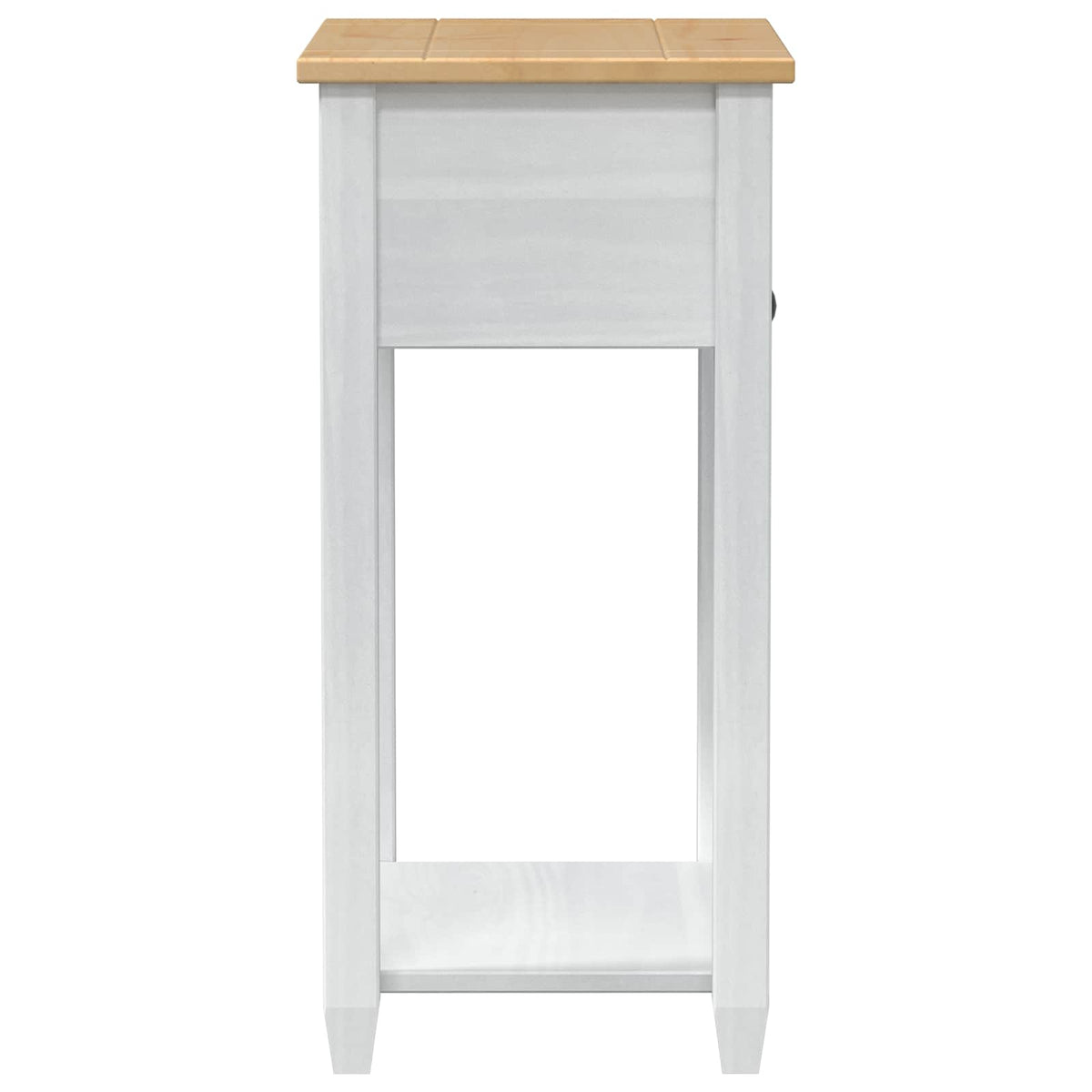 Konsollbord Med Skuff Hvit 55 X 35 X 73 Cm Massiv Furu