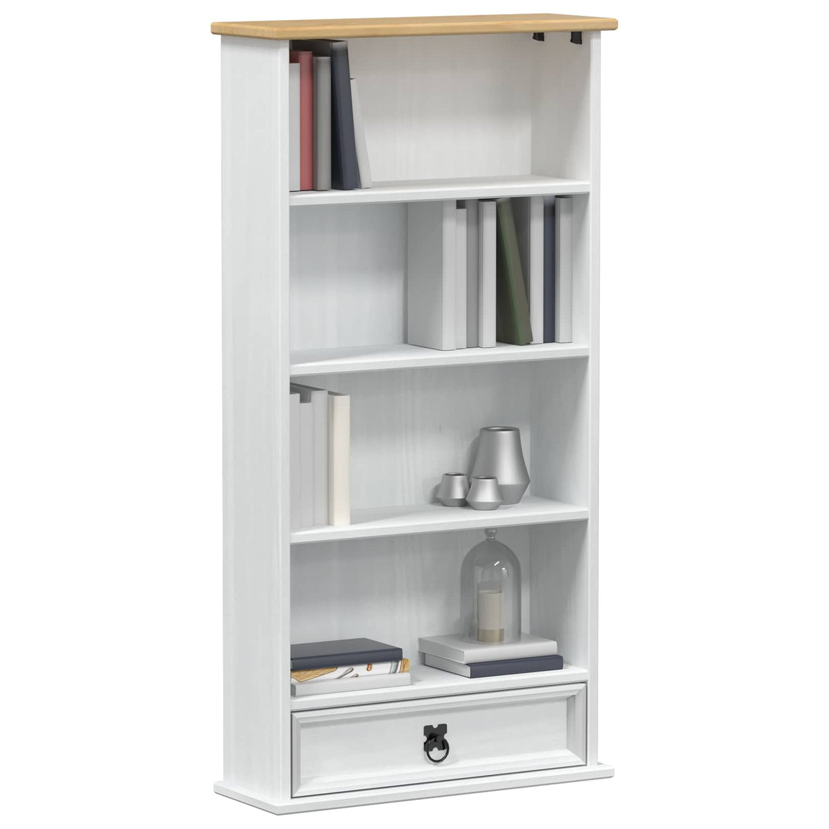 Cd Skap Hvit 52 X 17.5 X 103 Cm Massiv Furu