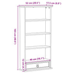 Cd Skap Hvit 52 X 17.5 X 103 Cm Massiv Furu