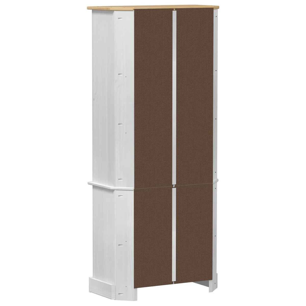 Høyskap Hvit 74 X 38 X 170 Cm Massiv Furu