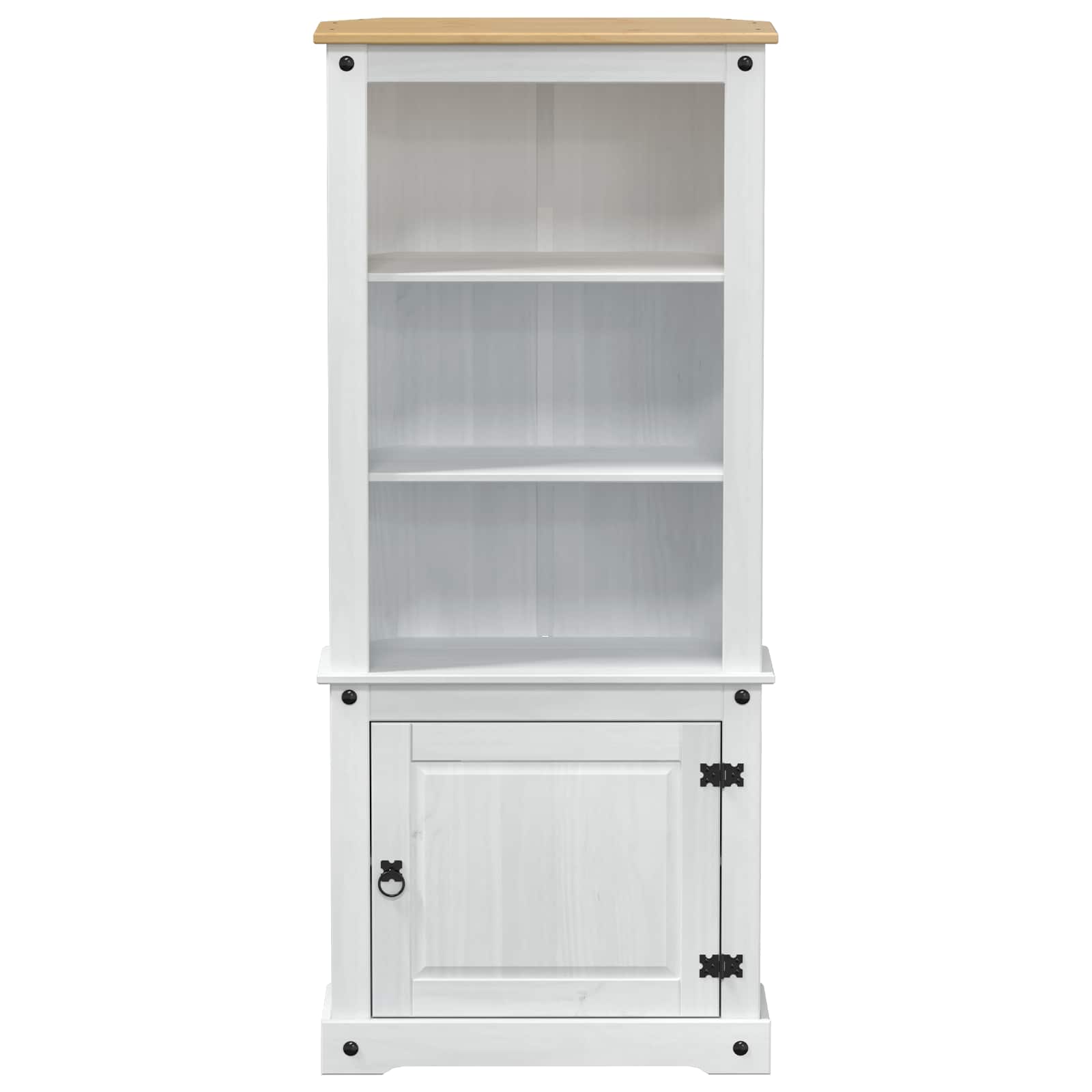 Høyskap Hvit 74 X 38 X 170 Cm Massiv Furu