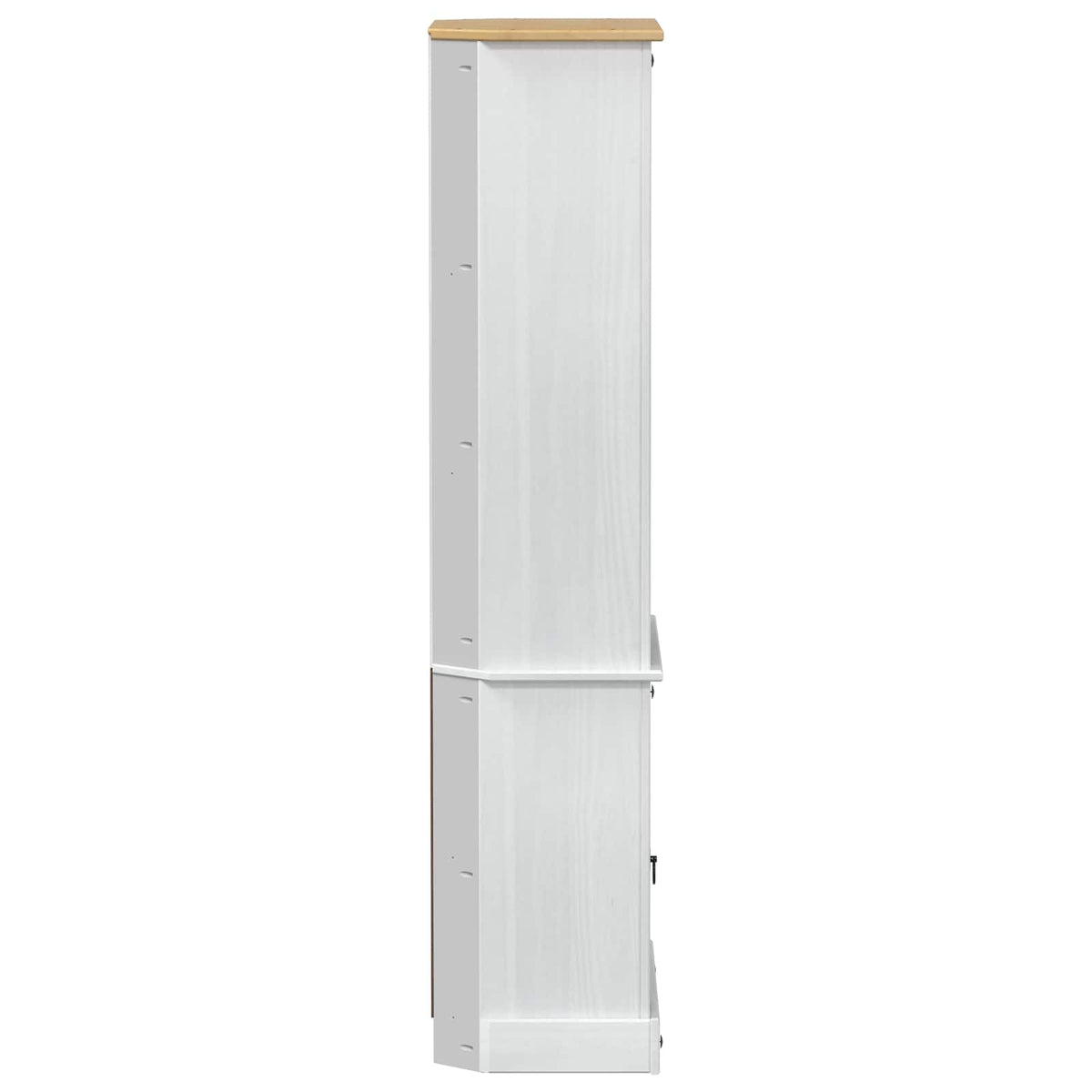 Høyskap Hvit 74 X 38 X 170 Cm Massiv Furu