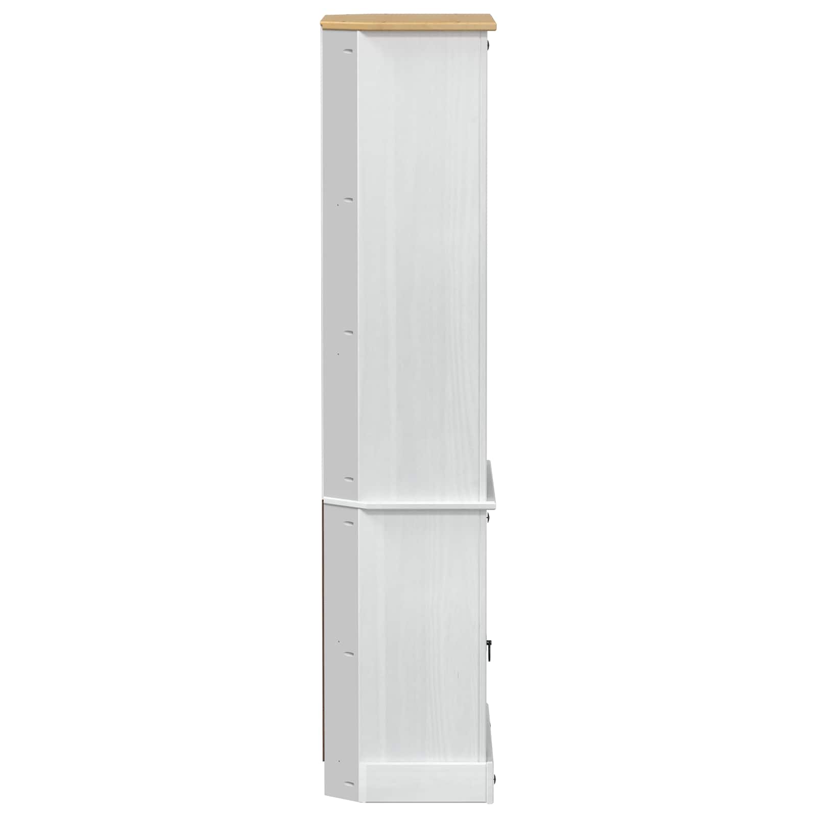 Høyskap Hvit 74 X 38 X 170 Cm Massiv Furu