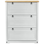Sko Skap Med Skuff Corona Hvit 99 X 32 X 122 Cm Massiv Furu
