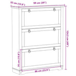 Sko Skap Med Skuff Corona Hvit 99 X 32 X 122 Cm Massiv Furu