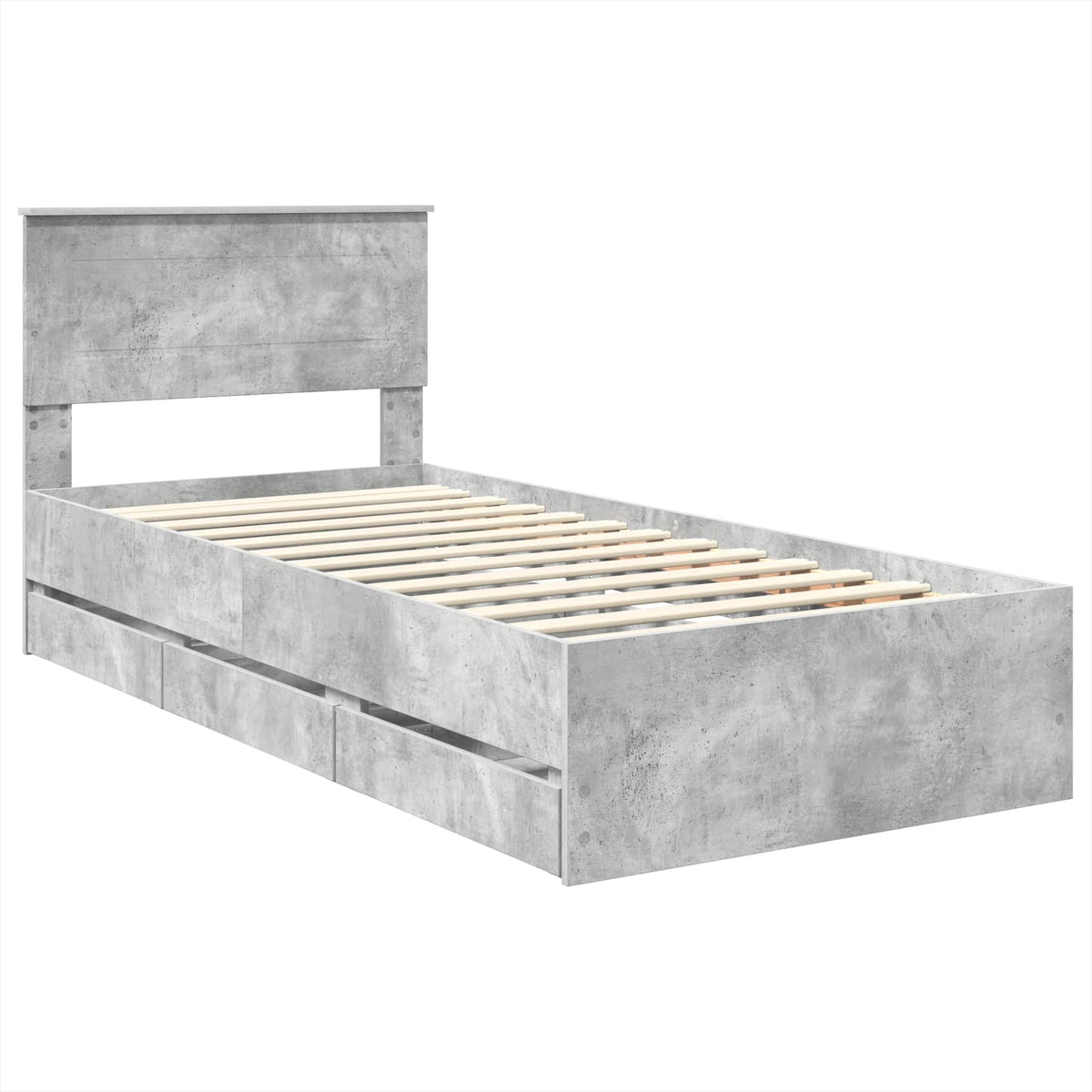 Sengestamme Med Skuff Betonggrå 90 X 200 Cm Ingeniørtre