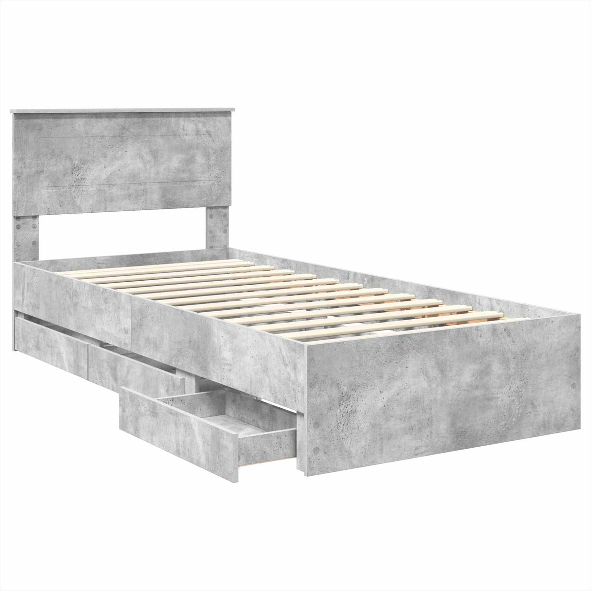 Sengestamme Med Skuff Betonggrå 90 X 200 Cm Ingeniørtre