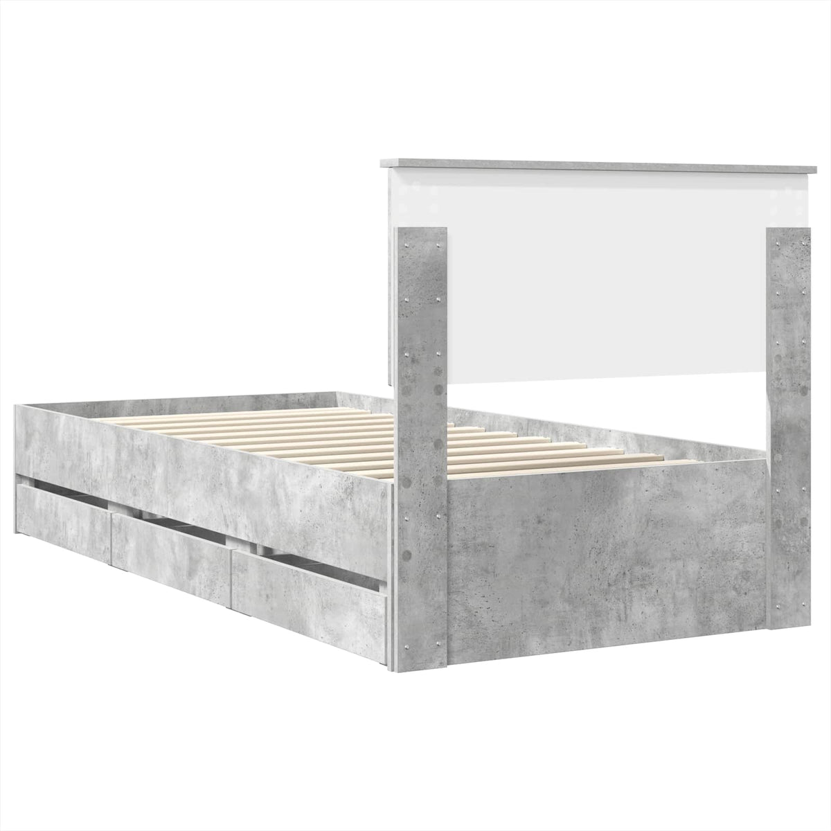 Sengestamme Med Skuff Betonggrå 90 X 200 Cm Ingeniørtre
