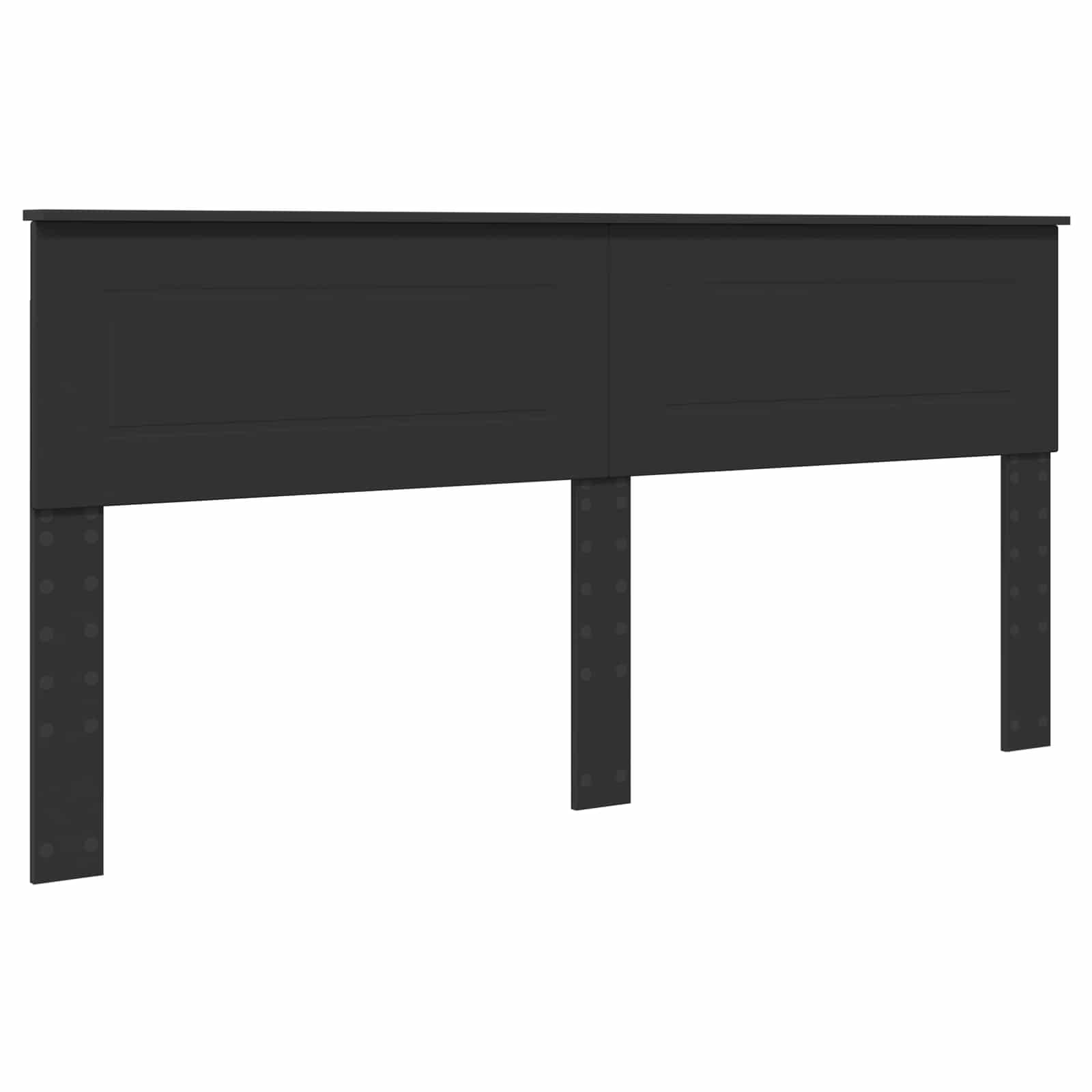 Sengestamme Med Hodegjerde Svart 200 X 200 Cm Konstruert Tre