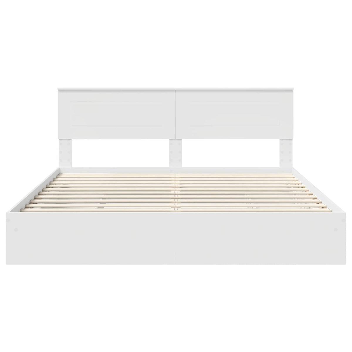 Seng Med Oppbevaring Med Skuff Hvit 180 X 200 Cm Konstruert Tre