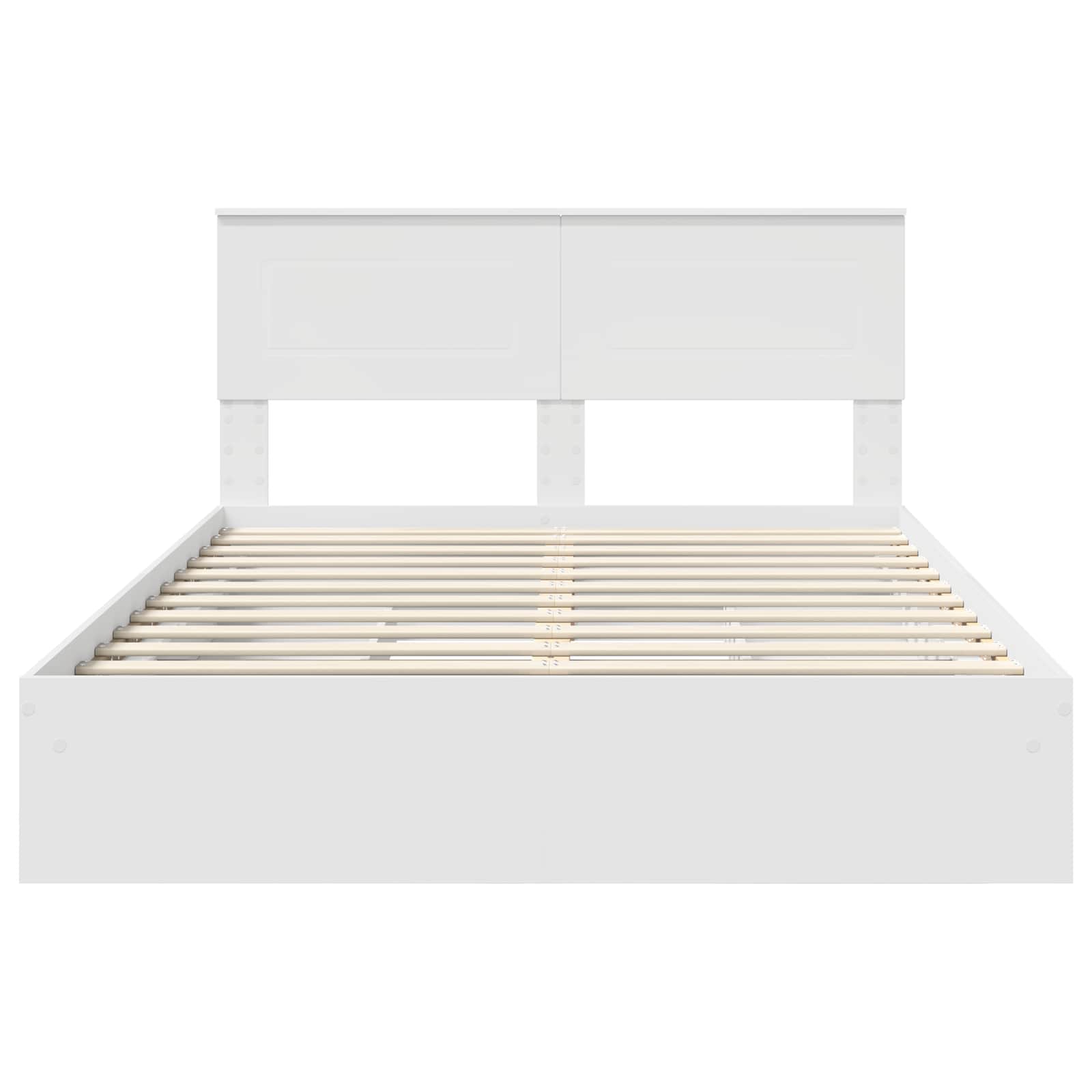 Seng Med Oppbevaring Med Skuff Hvit 160 X 200 Cm Konstruert Tre