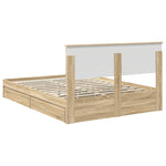 Seng Med Oppbevaring Sonoma Eik 140 X 190 Cm Konstruert Tre