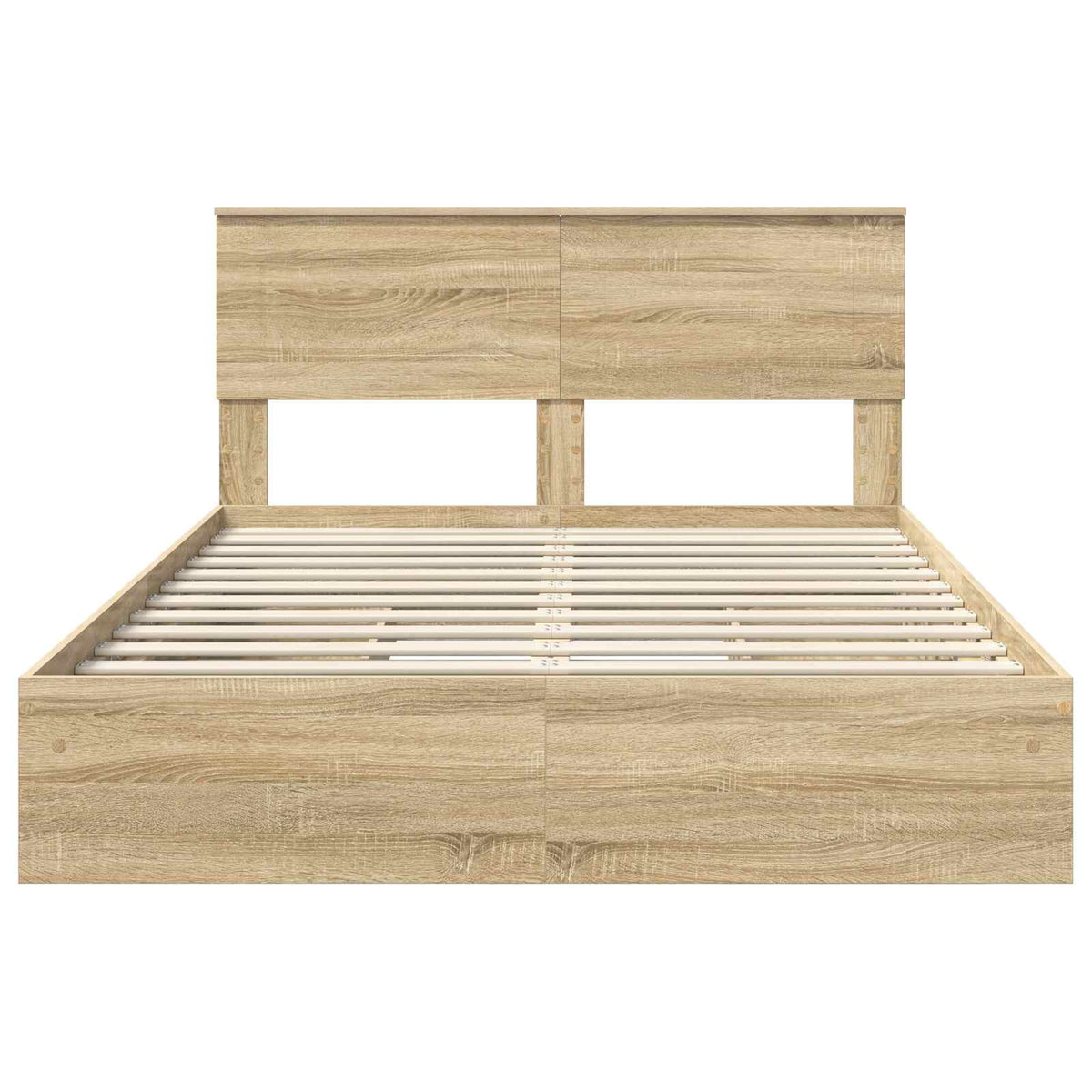 Seng Med Oppbevaring Sonoma Eik 140 X 190 Cm Konstruert Tre