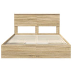 Seng Med Oppbevaring Sonoma Eik 140 X 190 Cm Konstruert Tre